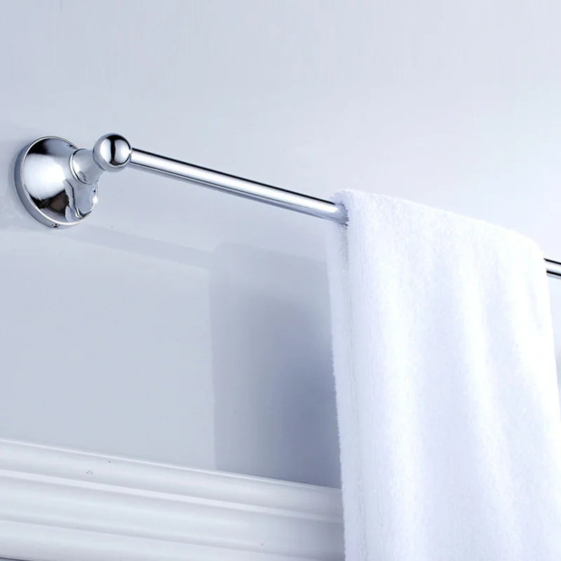 porte serviettes mural or chrome lisse brillant classique vis fixé serviette blanche