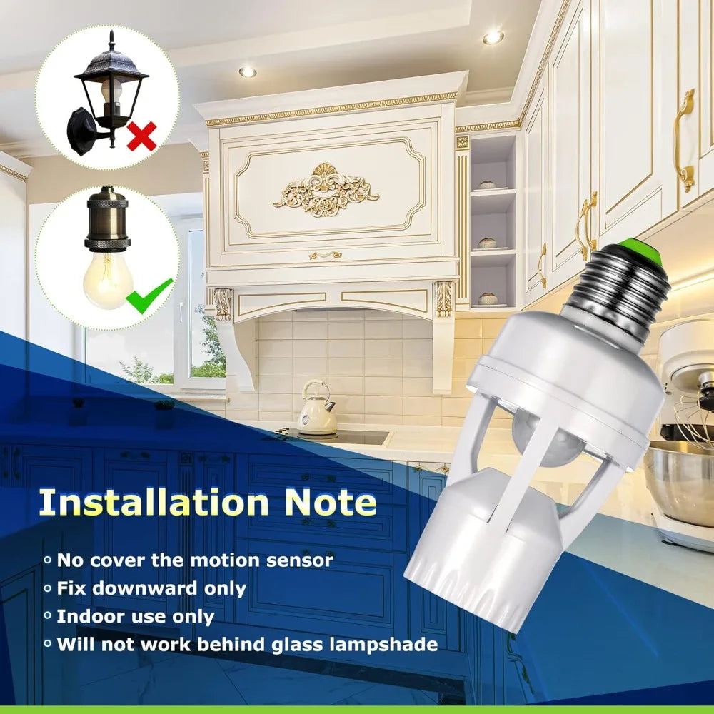 adaptateur douille e27 détecteur mouvement blanc vert moderne utilitaire garage escalier couloir