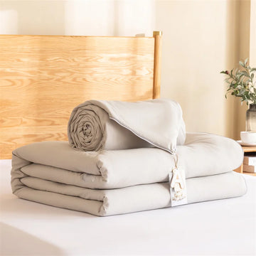 couette coton soie mûrier imprimée quatre saisons hiver été lit adulte minimaliste fixations