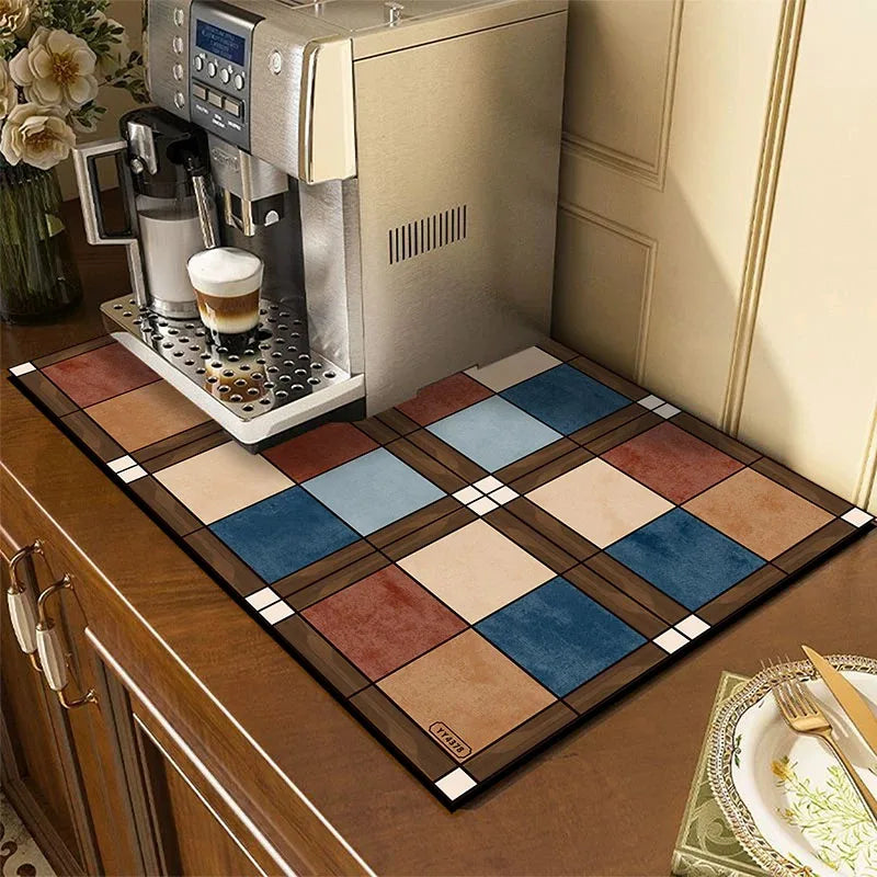 tapis cuisine multicolore carreaux géométriques moderne absorbant rapide séchage respectueux environnement 40x60cm 40x80cm