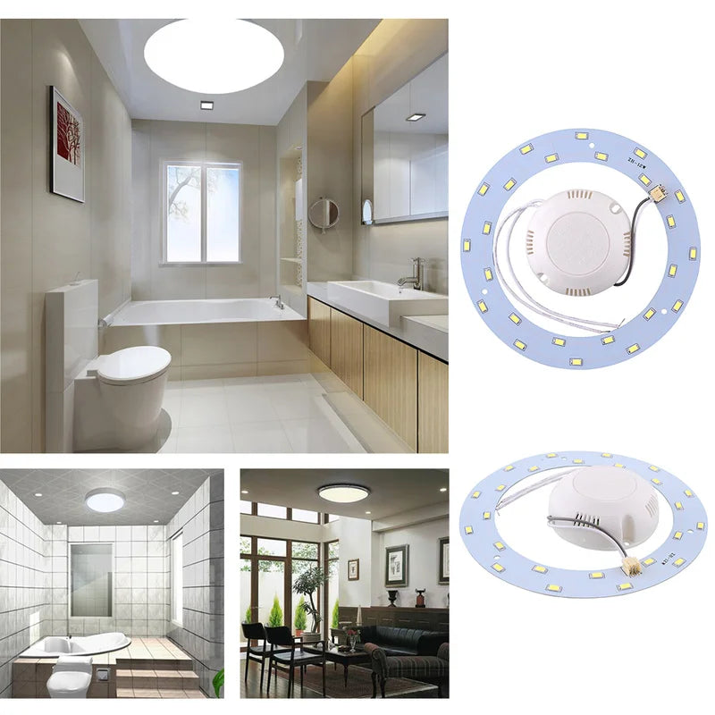 plaque led circulaire blanc moderne 6w 12w 15w 18w diodes integrees connecteur eléctrique