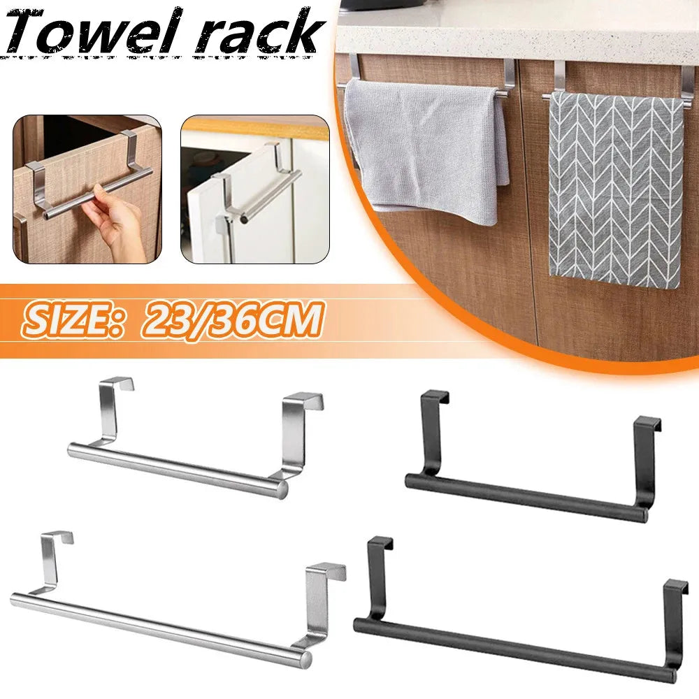 porte serviettes mural acier inoxydable moderne fixé adhésif argent noir uni