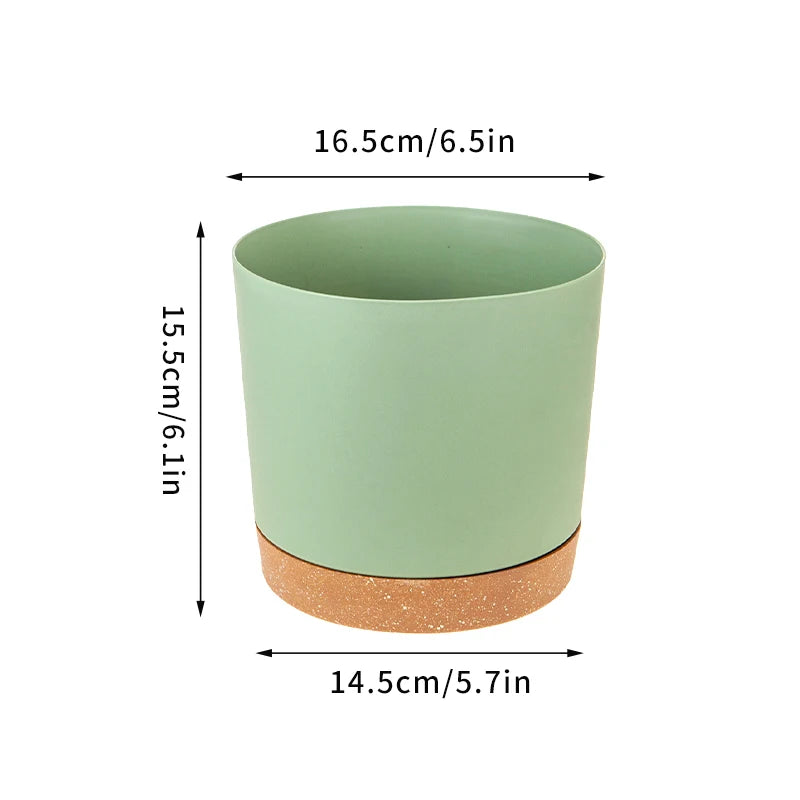 Pots fleurs modernes bacs pépinière bord cuir naturel vert clair blanc gris absorbant minimaliste
