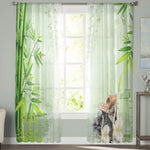 Détail tissu voile rideau en bambou transparent texture légère