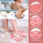 tapis bain antidérapant brosse massage dos exfoliation pieds ventouses couleurs multiples