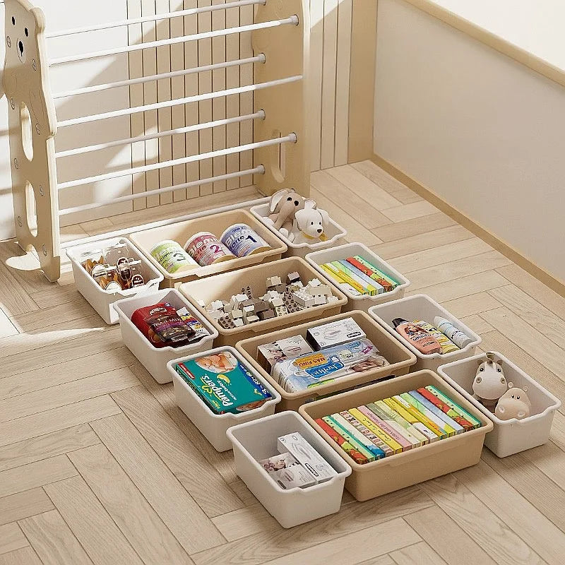 rangement enfant bois ours oiseau beige boites livres jouets modernes