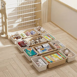 rangement enfant bois ours oiseau beige boites livres jouets modernes