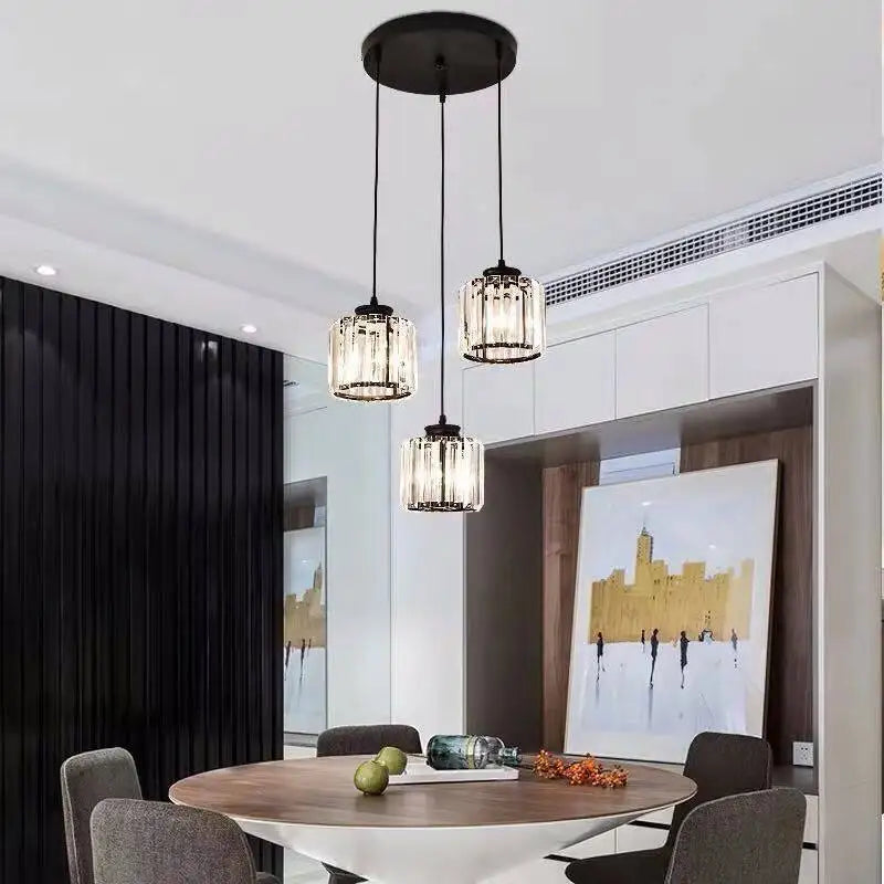 suspension lumineuse moderne élégante dorée strass ajouré transparent e27 cristal lumière intérieure