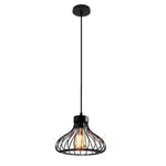 lumière suspendue industrielle moderne cage métallique fil fer noir ampoûle edison