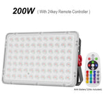 projecteur led rgb ip66 moderne télécommande 220v 100w 200w extérieur aluminium