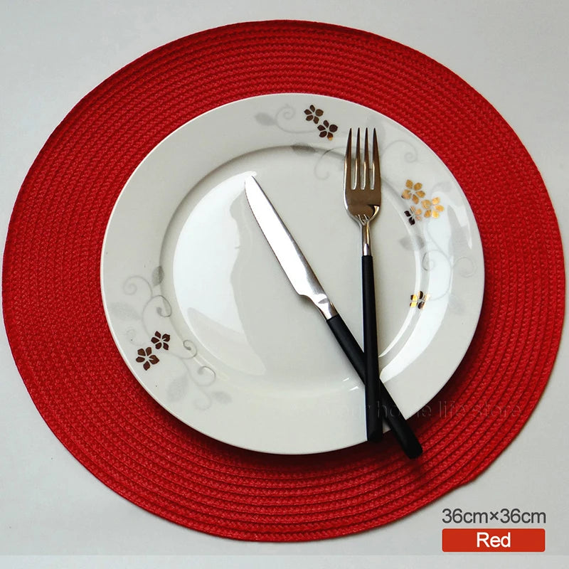 Set de table rond lavable dans différentes couleurs mélangées