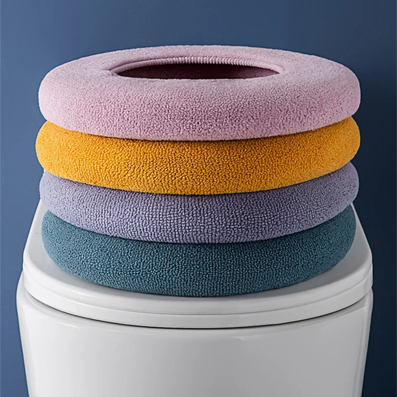 couvre siège toilette violet orange rose bleu microfibre douce adhésif motifs animaux écureuil castor