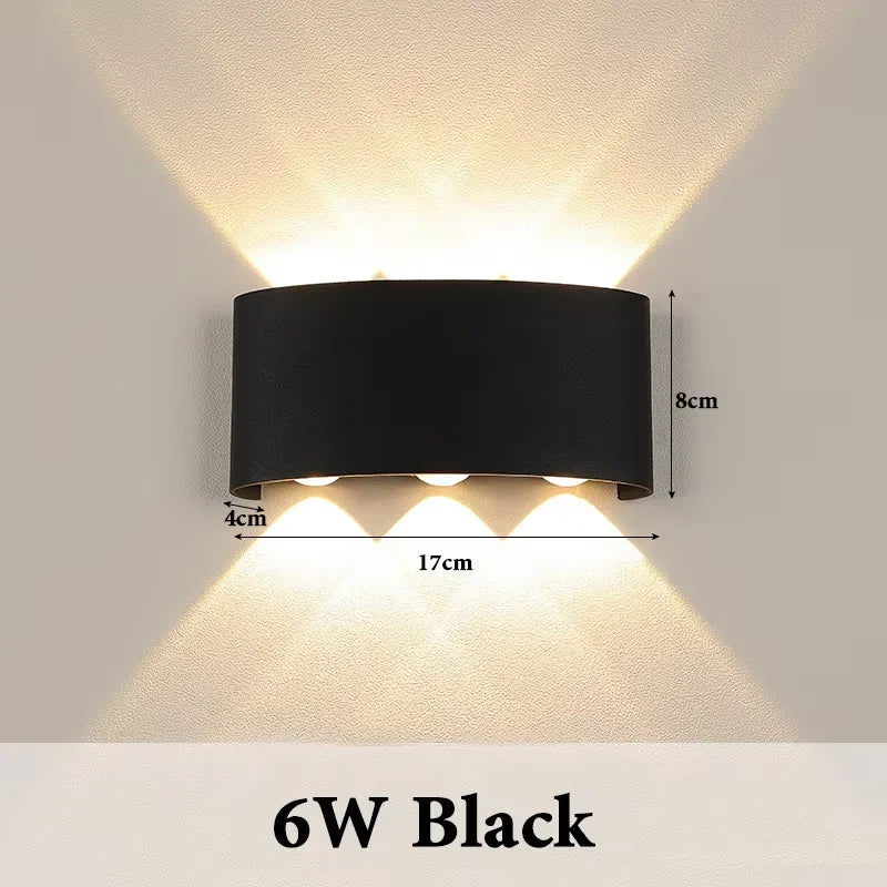 applique murale led contemporaine noire ip65 mur salon éclairage maison 3000k 85265v