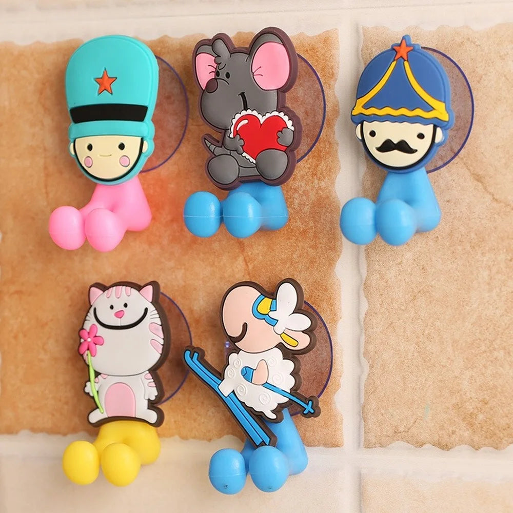 porte brosses dents ventouse animaux personnages cartoon enfant chat souris lapin abeille bleu rose