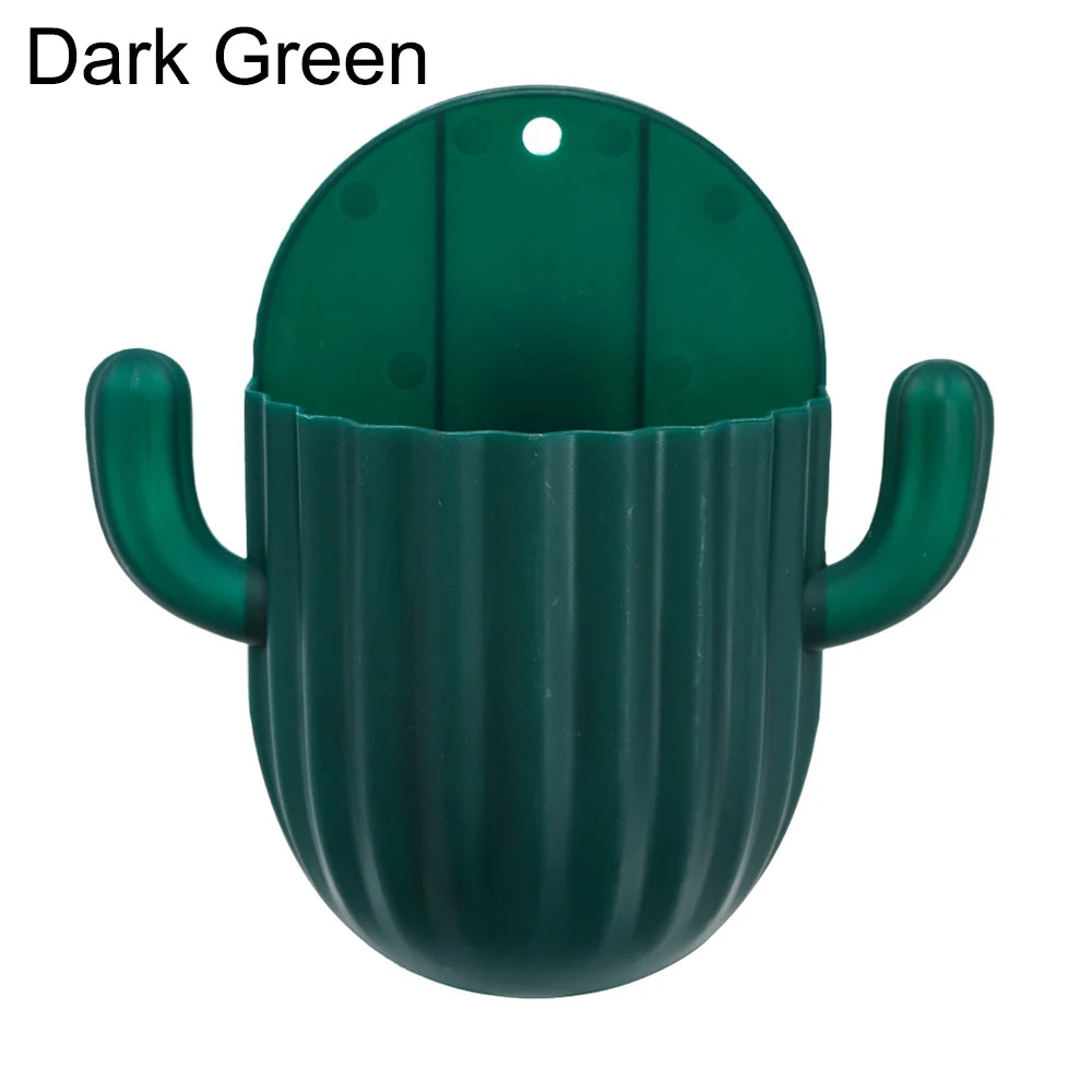 porte brosses dents moderne adhésif cactus vert rose bleu chambre salle bain