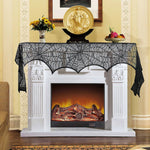 chemin table halloween noir toile araignee araignees etoiles gothique decoration table fête halloween