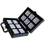 boîte rangement bijoux noir velours pratique poignée 24 compartiments portables cadeaux hommes