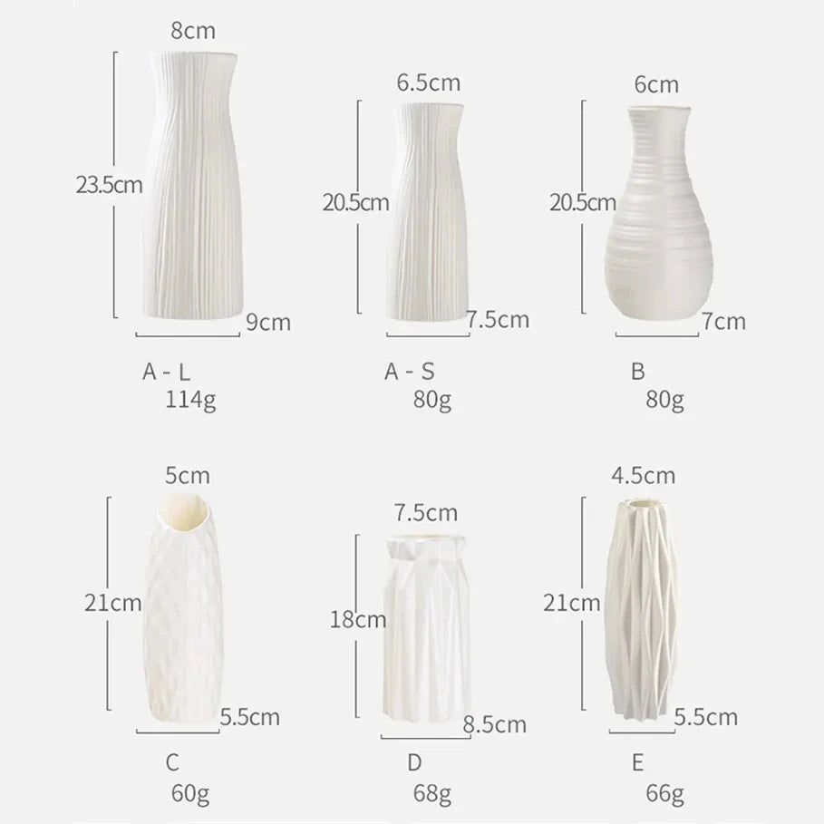 vases blancs modernes rayures horizontales rose pâle vert clair décoration intérieure minimalistes