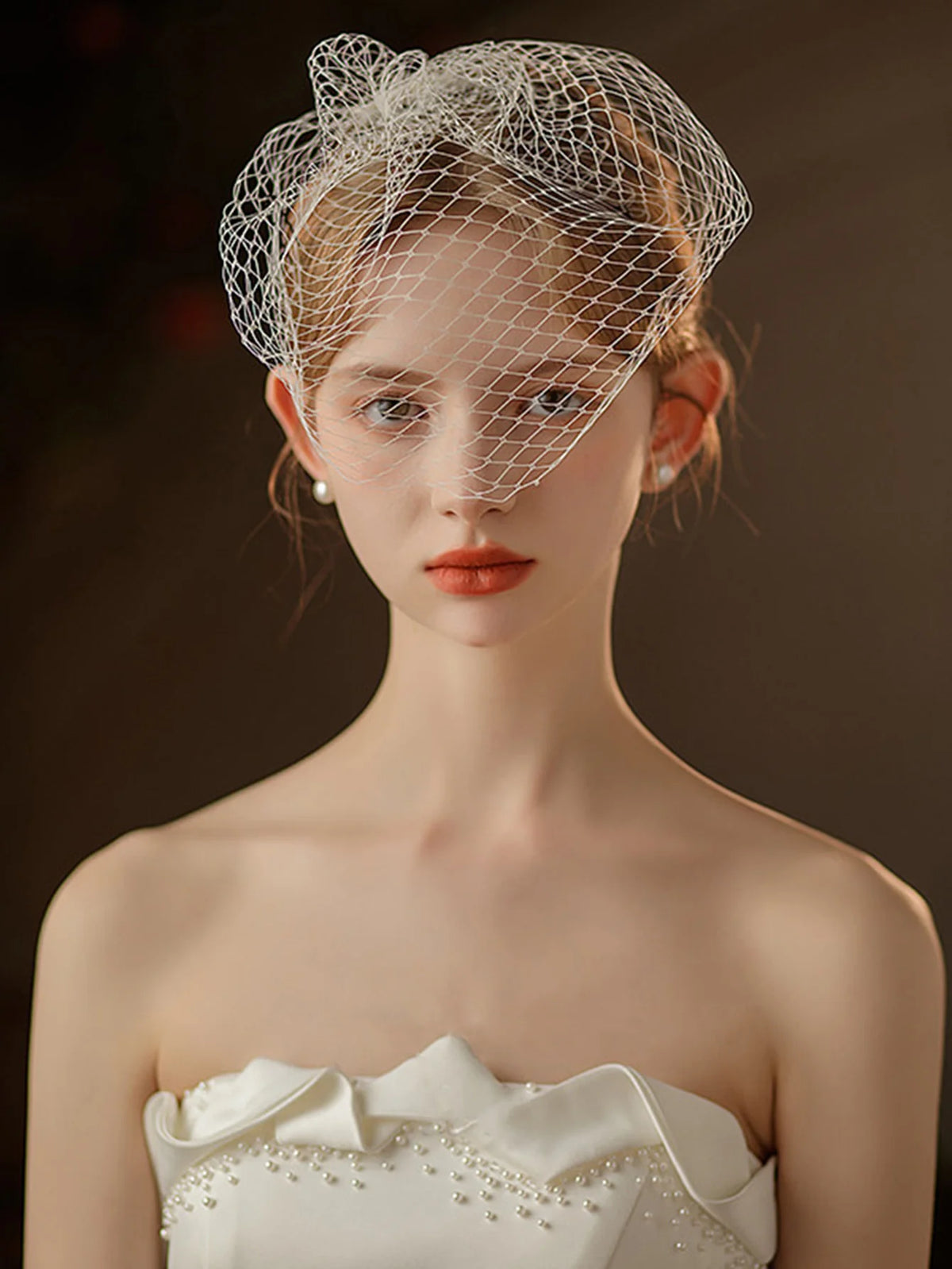 voile mariée transparent voile cage voile fard joues accessoire cheveux vintage élégant dentelle satin