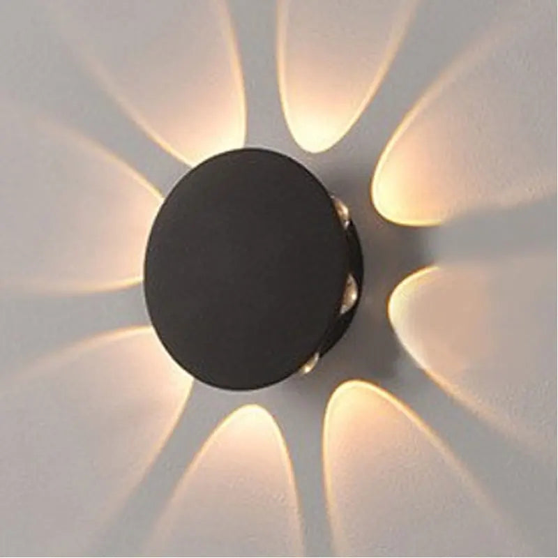 applique murale led moderne noire blanche fixée mur rond chambre salon entree étude salle