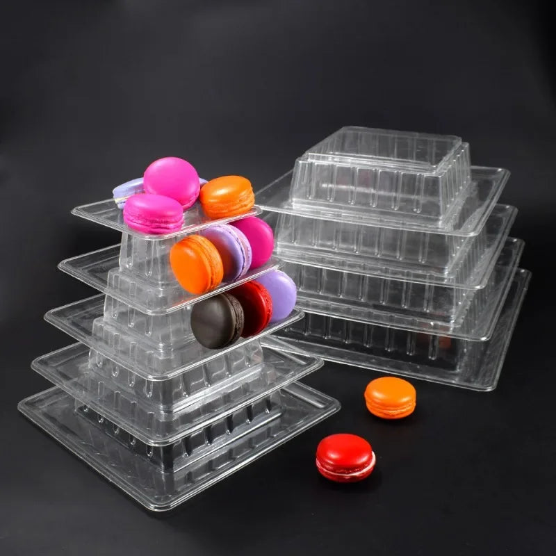 support macarons transparent moderne stand gâteaux mariage anniversaire décoration ustensiles cuisine six niveaux