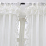 rideau blanc classique volants translucide fenêtre française chambre salon polyester