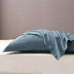 taies d'oreiller coton égyptien bleu texture satinée moderne 30x50cm 40x60cm 48x74cm 2pièces