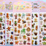 sticker 3d lumineux multicolore cartoon animal personnage adhésif portable téléphone decoration pack five