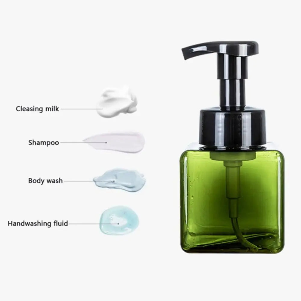 distributeur savon liquide bleu vert transparent contemporain 250ml 450ml 650ml pompe bouchon rechargeableextérieurvoyage