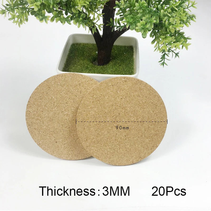 coasters liège marron clair texture naturelle moderne respectueux environnement