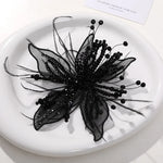 accessoire cheveux fleurs artificielles strass blanc doré élégant décoratif translucent