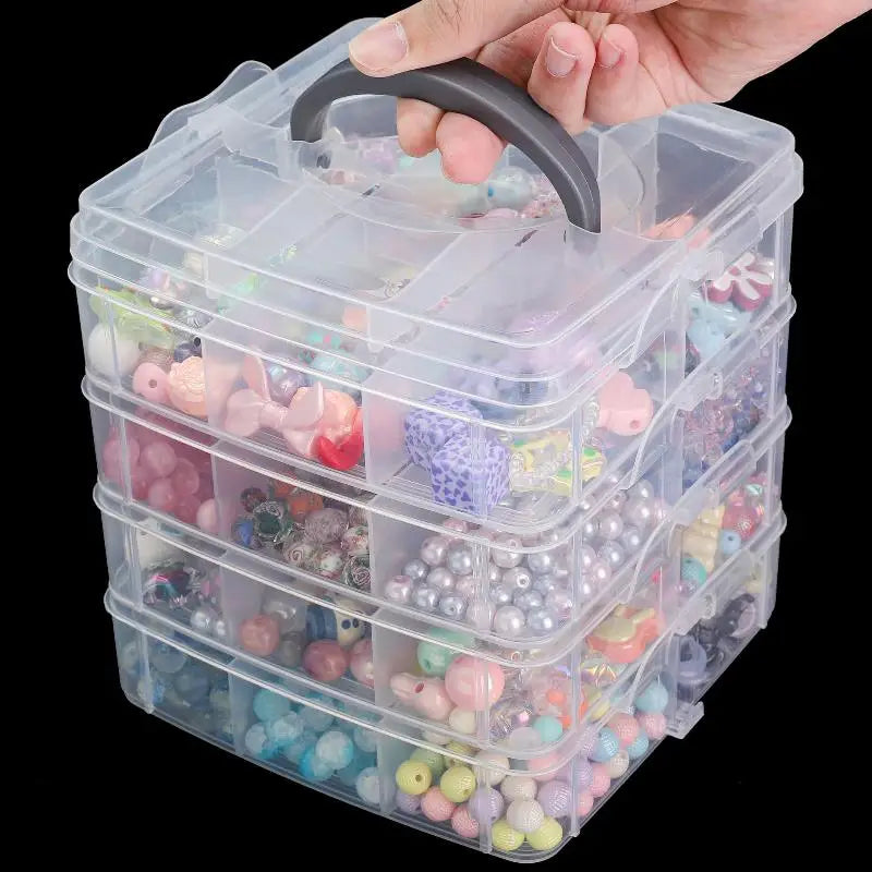 boîtes rangement bijoux transparentes modernes empilables grilles poignées organisation jouets pratiques