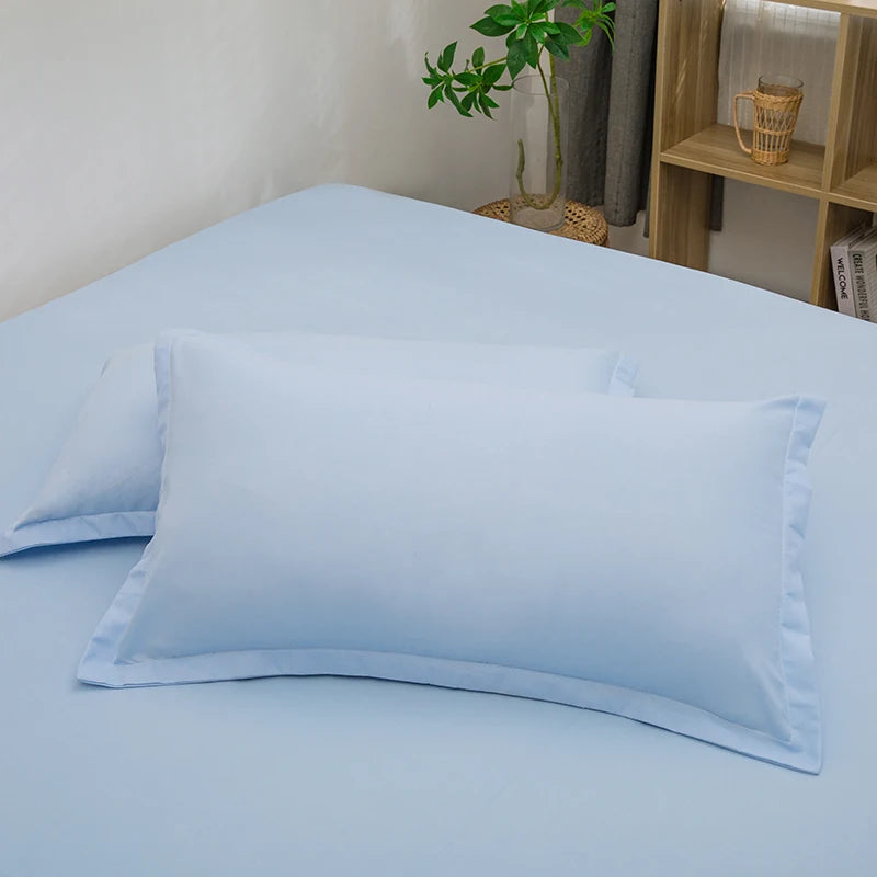 taies d'oreiller simples coton polyester 48x74cm gris roseclair unis opaques lit maison