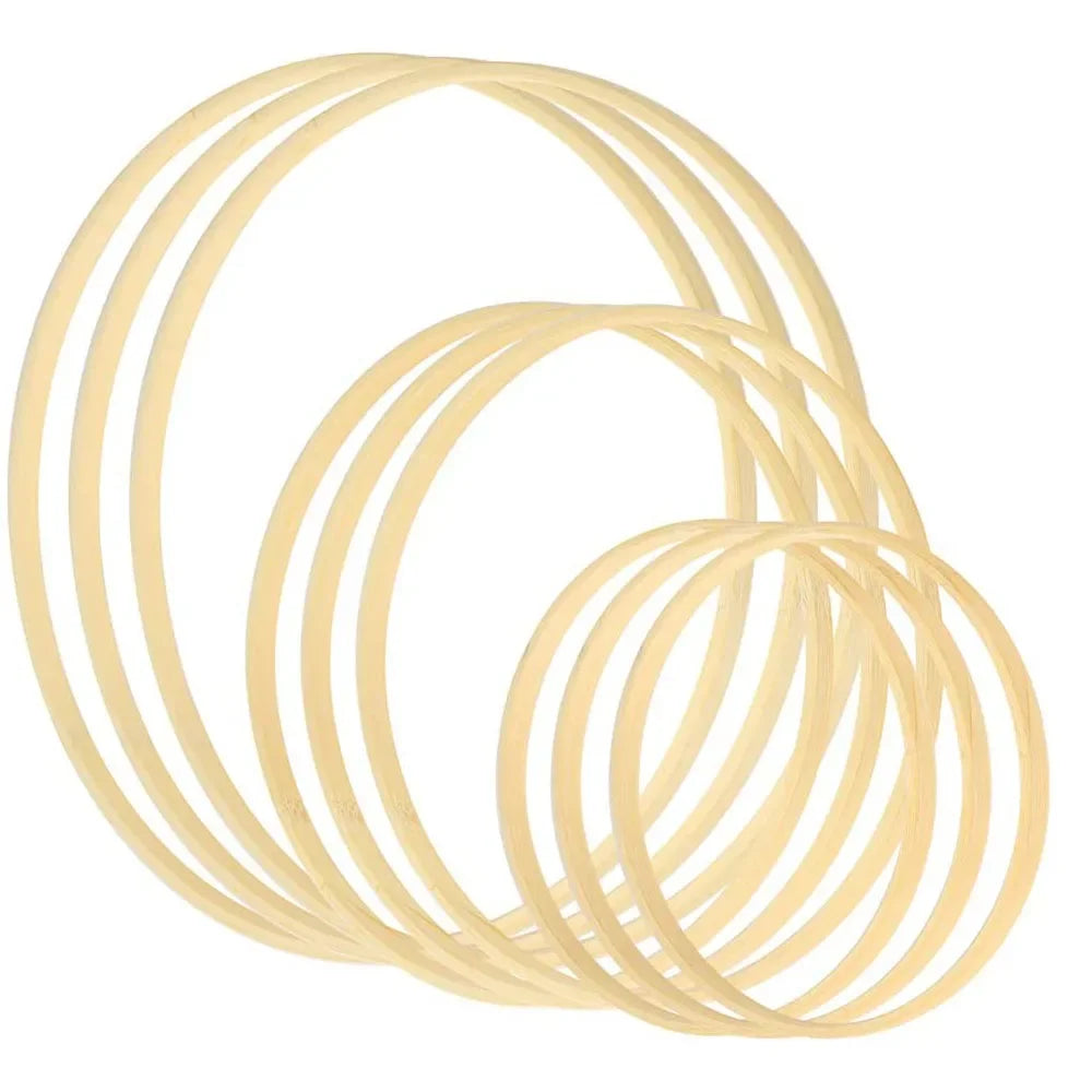 anneaux circulaires bois naturels simples minimalistes 10cm 12.5cm 15cm 18cm 20cm decoration atrape reves