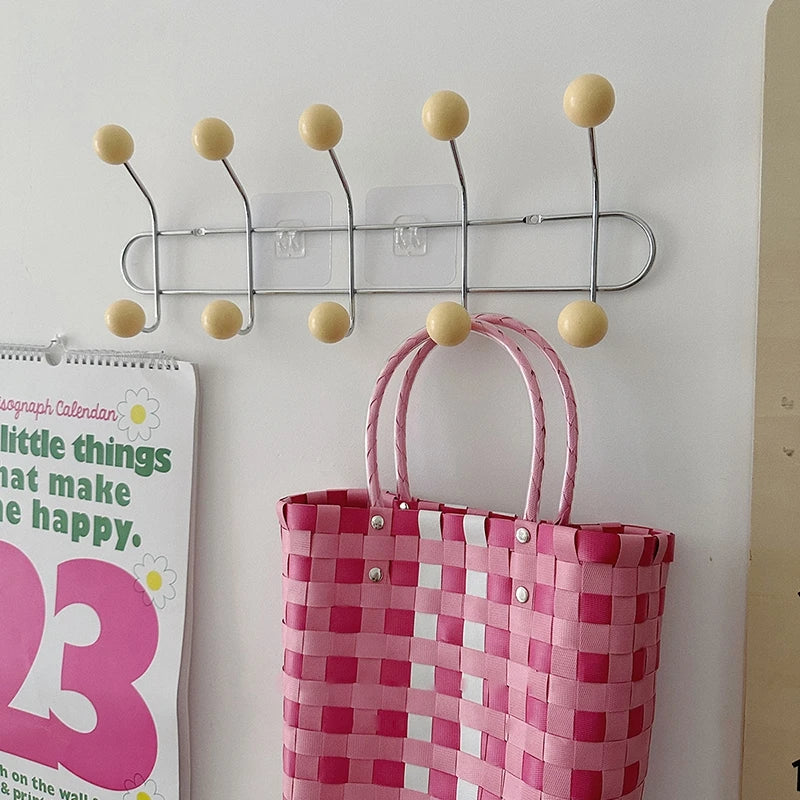 porte sacs mural moderne sacs tissu clips transparents rangement maison