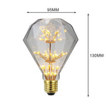 ampoules led décoratives vintage transparentes filament feuilles dorées opalescentes culot e27