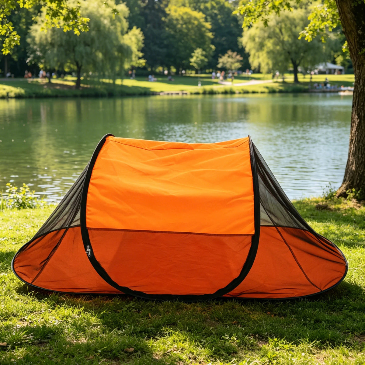 tente pop up anti insectes vert fluo moderne pliante voyage camping sac rangement polyester