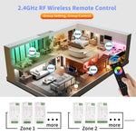 contrôleur led rf télécommande dimmable rgb rgbw cct bande lumineuse 12v 24v sans fil