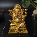 statue ganesha vert résine artisanale bouddhiste éléphant décor maison fengshui porte bonheur bronzé sculpté
