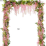 guirlande artificielle fleurs violet vert mariage romantique décoration intérieure événement anniversaire