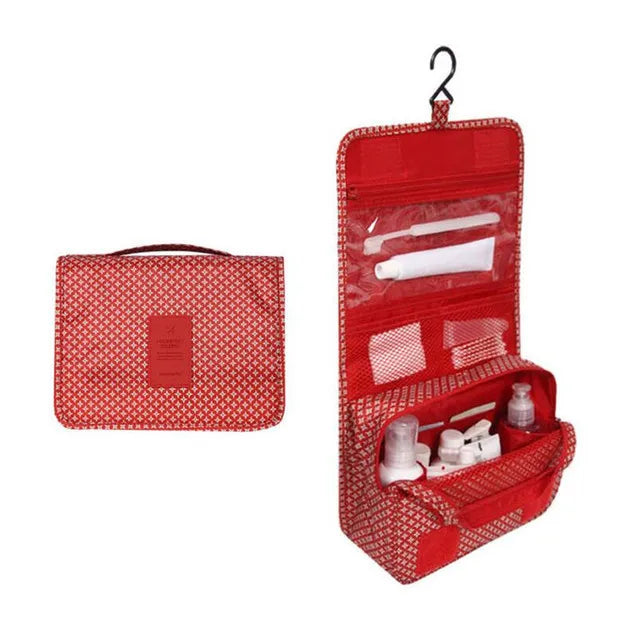 sac toilette voyage crochet suspension poignée rangement cosmétiques salle bain