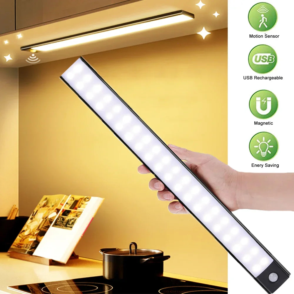 lampe led rechargeable usb capteur mouvement adhésif moderne 60cm 40cm 20cm blanc opaque