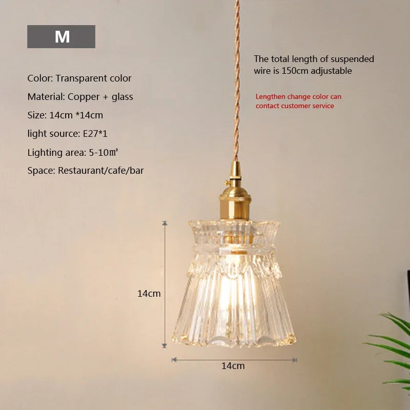 lampe suspendue transparente vintage ampoule E27 câble torsadé motifs géométriques chambre salon étude