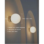 lampe murale moderne led blanc doré opale 10cm 12cm 15cm