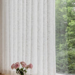 rideau blanc classique semi transparent motif floral salon chambre maison moderne