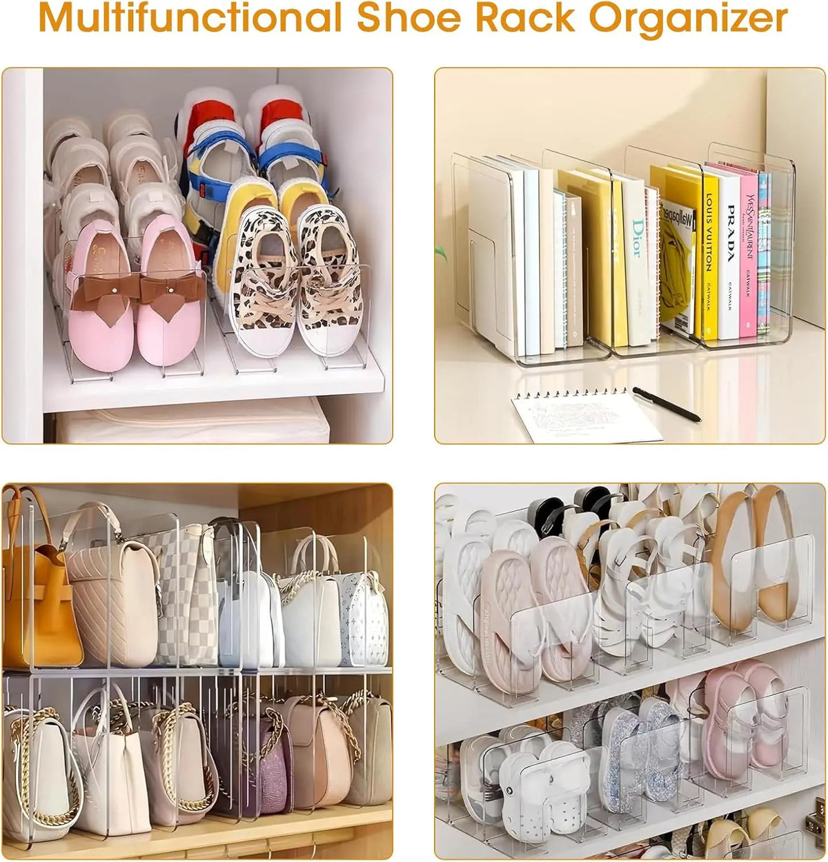 rangement chaussures enfants transparent moderne empilable acrylique réutilisable