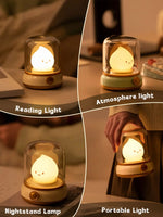 lampe table veilleuse led vert clair souriant notes musicales transparent contemporain enfantin rechargeable usb