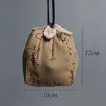 sac thé coton réutilisable bleu gris vert marron beige rouge rose noir imprimé chinois