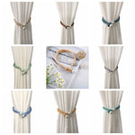 boucles rideau coton moderne rose bleu gris jaune blanc ornement