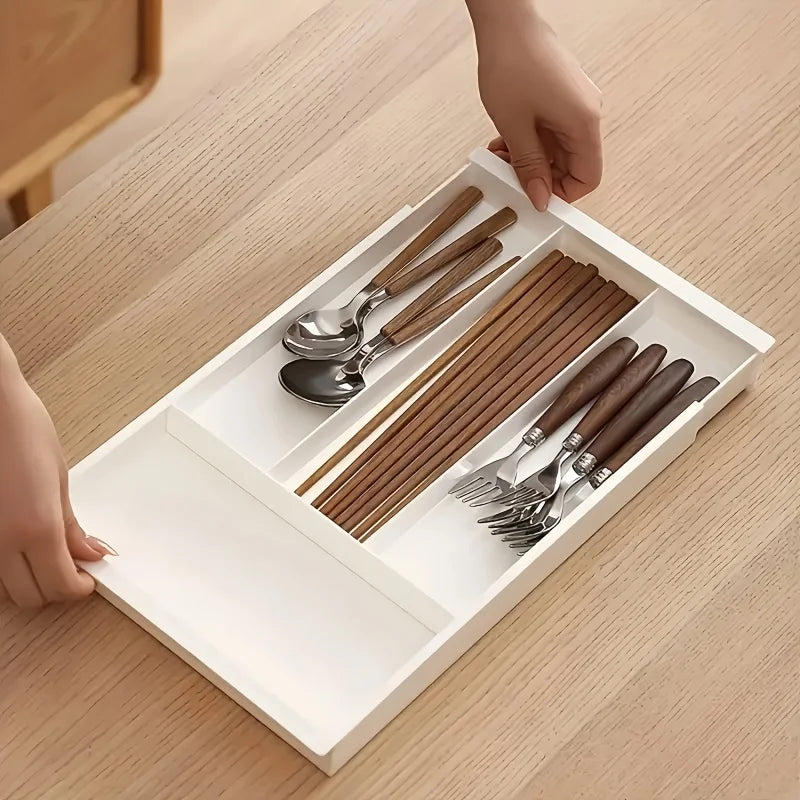 organisateur tiroir compartiments blanc couverts stylos maquillage minimaliste moderne rangement multifonctionnel